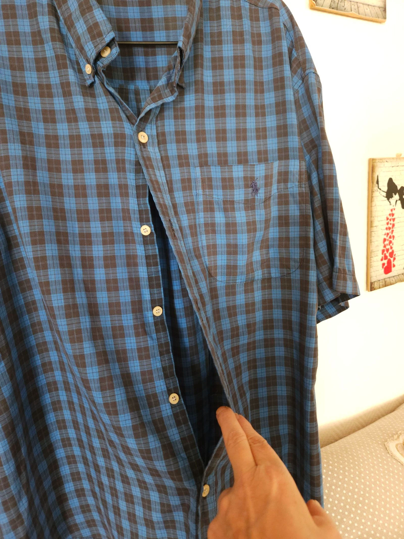 Gekarresseerde bruin en blauwe overhemd XL – photo 3